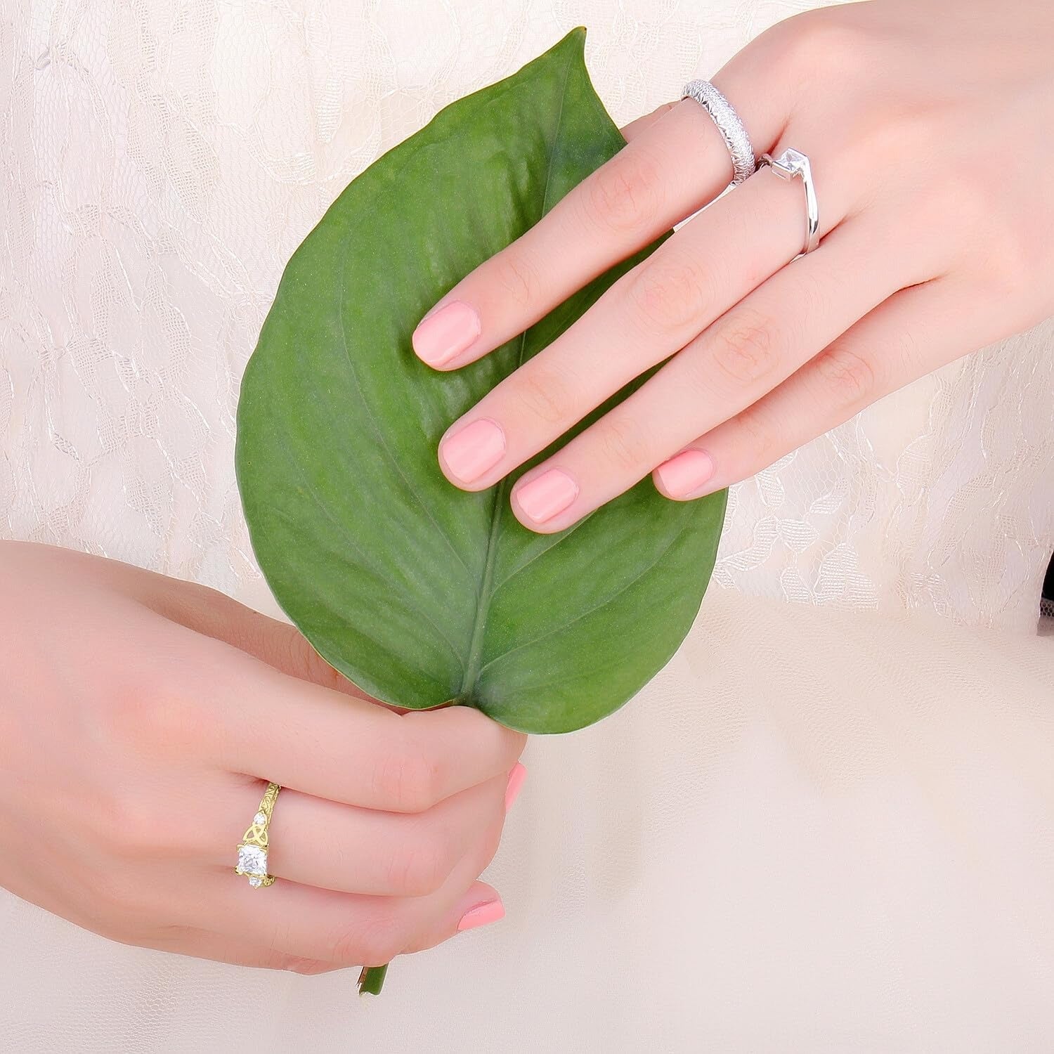 Eternal Knot – Princess Cut Moissanite Solitaire Vintage Celtic Knot Engagement Ring