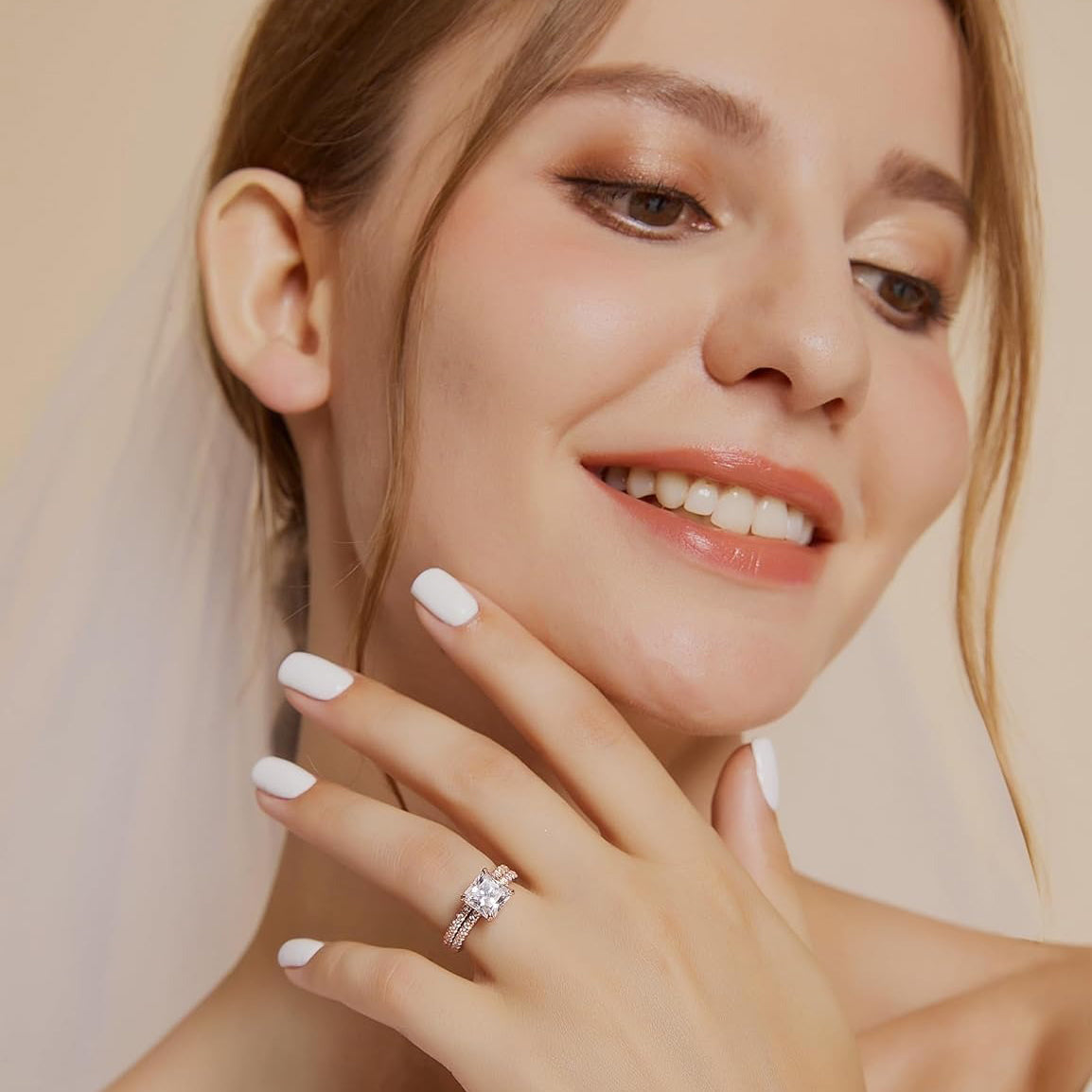 Princess Cut Moissanite Solitaire Engagement Bridal Sets
