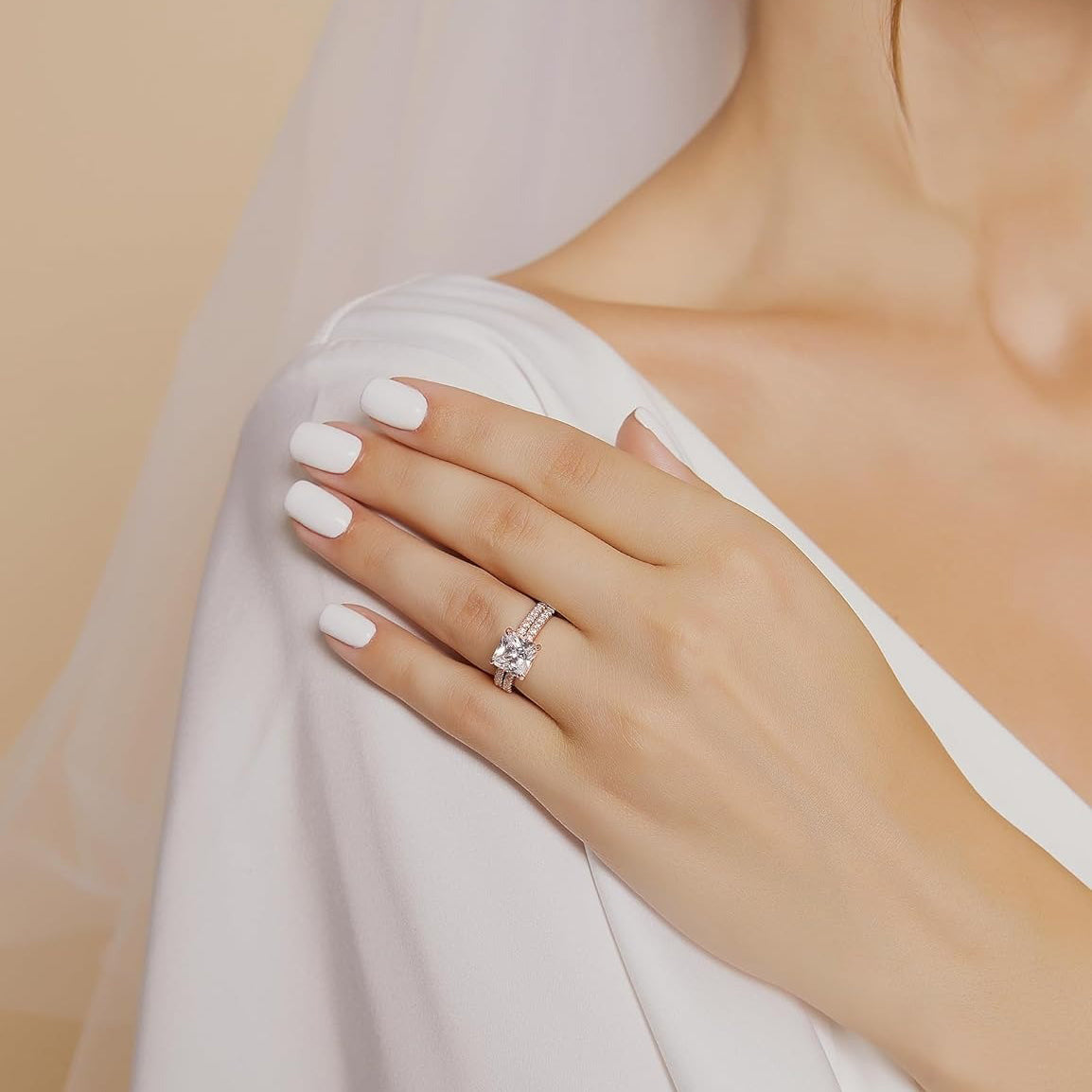 Princess Cut Moissanite Solitaire Engagement Bridal Sets