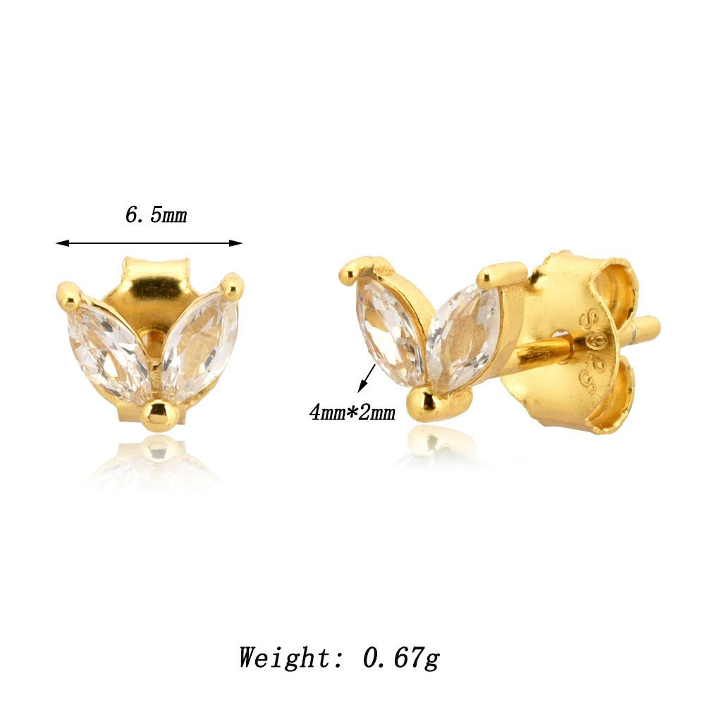 Marquise Cut Cubic Zirconia Classic Minimalist Stud Earrings