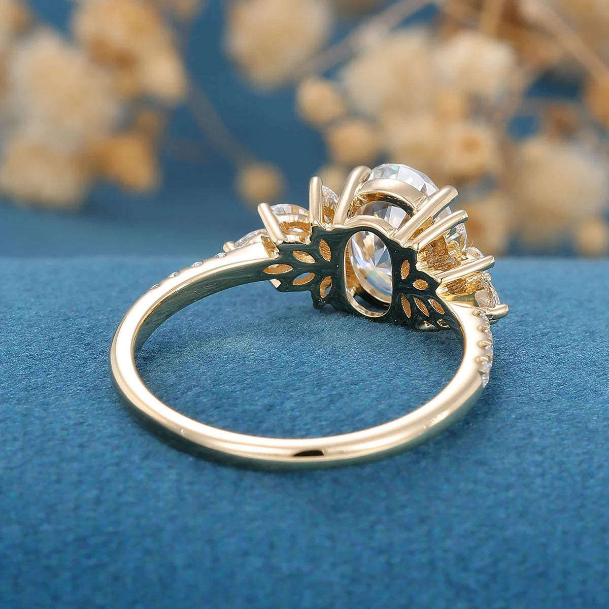 Cluster Oval cut Moissanite Fairy Engagement ring