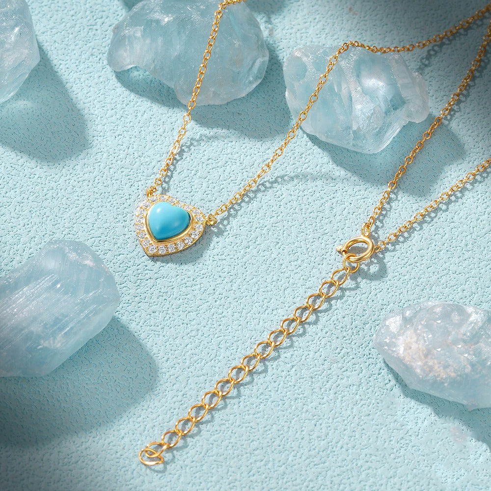 Collier classique en turquoise taillée à chaud Guardian's Whispe