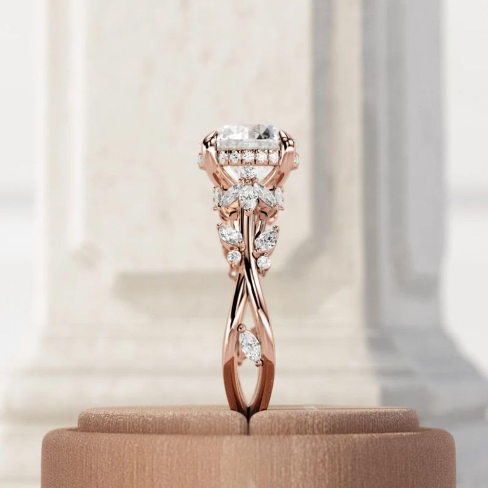 2.50CT Round Cut Twig Branch Solitaire Nature Inspired Engagement Ring