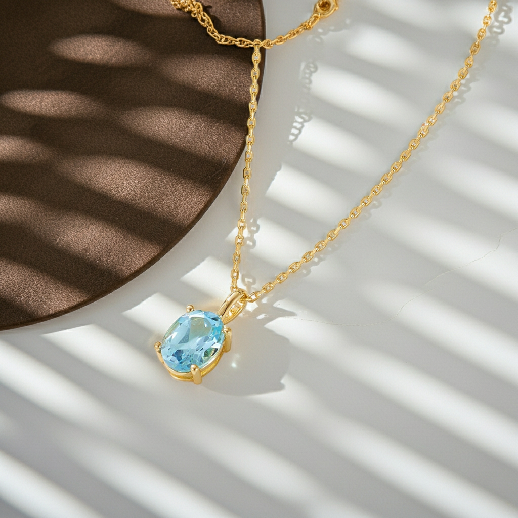 Elara Oval Cut Topaz Classic Necklace