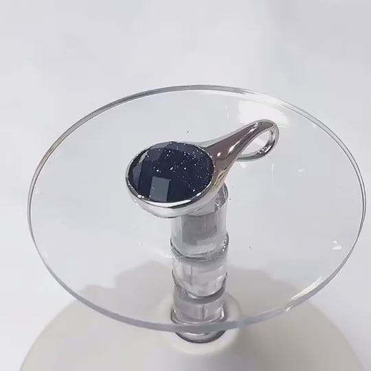 Collier classique Yvaine en grès bleu taille ronde