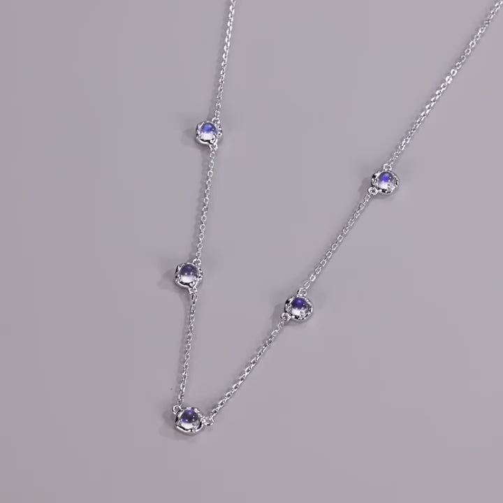 Yvaine Round Cut  Moonstone Classic Necklace
