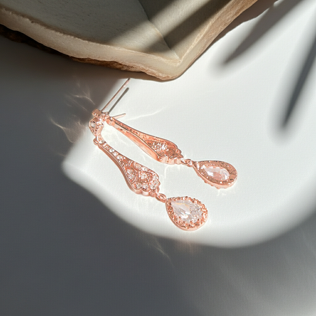 Pear Cut Moissanite Teardrop Dangle Vintage Bridal Wedding Earrings